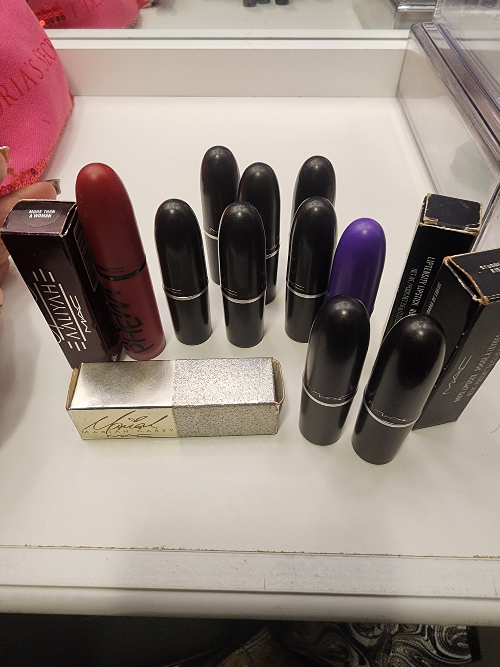 MAC Cosmetics Lipstick Set in Black, Red & Purple Packaging